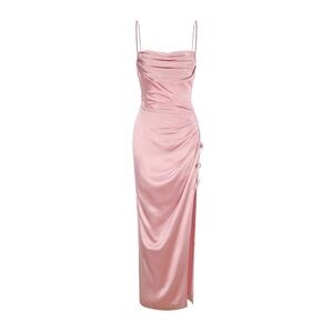 Nana Jacqueline Pink Satin Maxi Dress